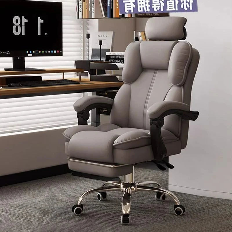 Stainless-Steel Office Chair Ergonomic With Adjustable Back — Gray | KIMLUD