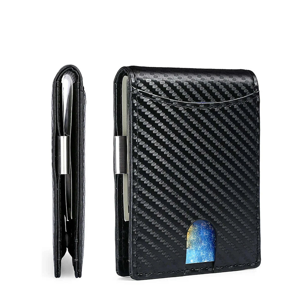New Microfiber Simple Carbon Fiber Wallet Men's Credit Card Holder Wallet