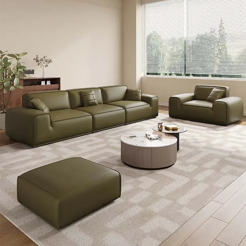 Minimalist Italian Sofa L-Shaped Modern Living Room Luxury — Ivory | KIMLUD