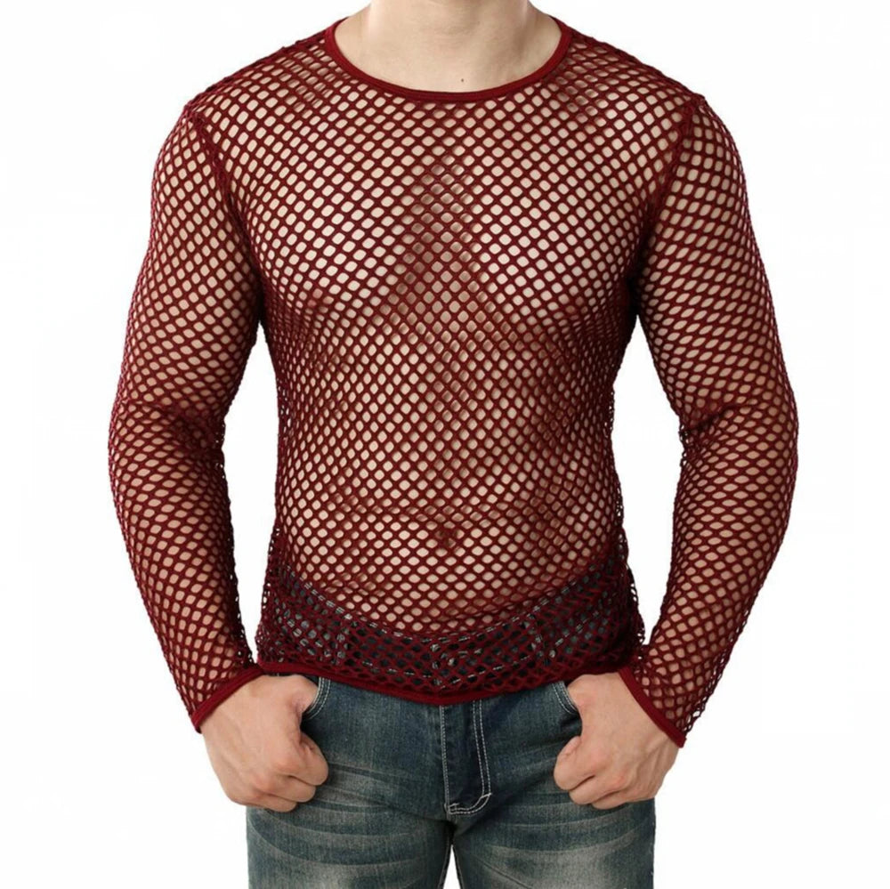 Men's Mesh T Shirt – See-Through Mesh – Polyester | KIMLUD