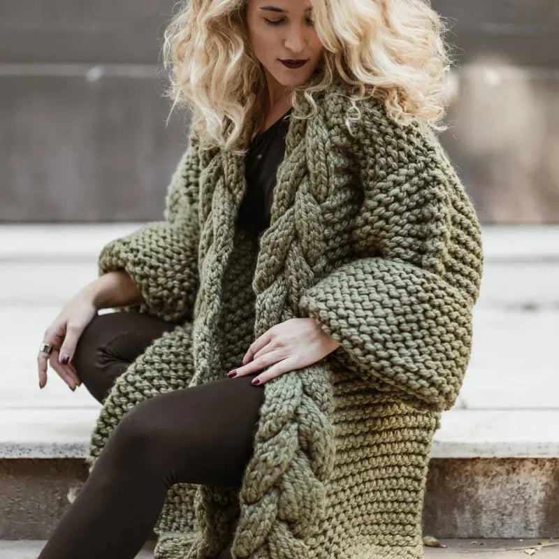 Crocheted Cardigan – Hand-Woven Tassels – Polyester Knit | KIMLUD