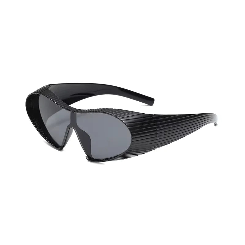 Futuristic Sunglasses Large Frame — Black | KIMLUD