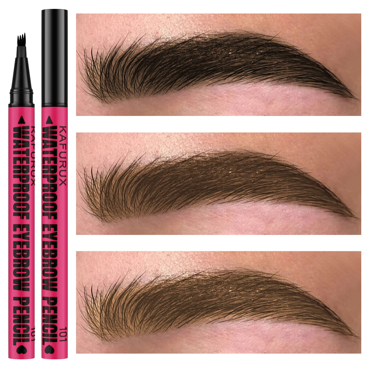 Eyebrow Pen – Waterproof 3-Color – Liquid | KIMLUD