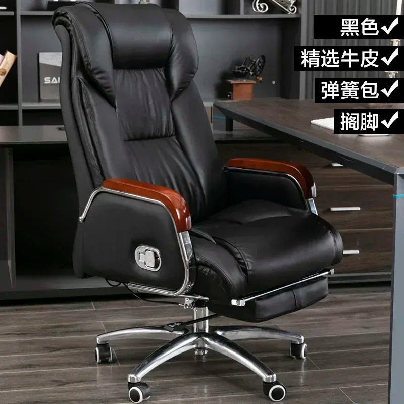 Retro Executive Leather Chair Armchairs Editor Choises Fashion Aluminium Office Chair Working Relax Silla Escritorio