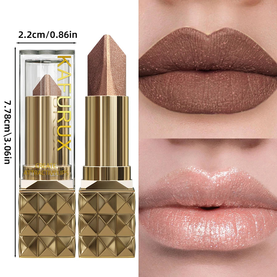 Glitter Two-Tone Lipstick Matte — Rose Mauve | KIMLUD
