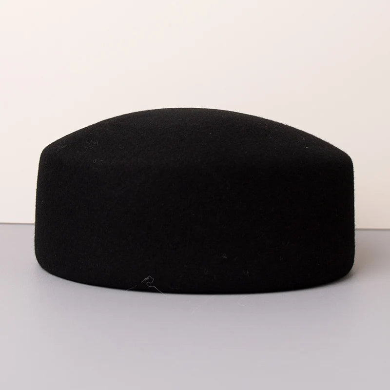 Vintage Wool Felt Solid Fedora Hats — Black | KIMLUD