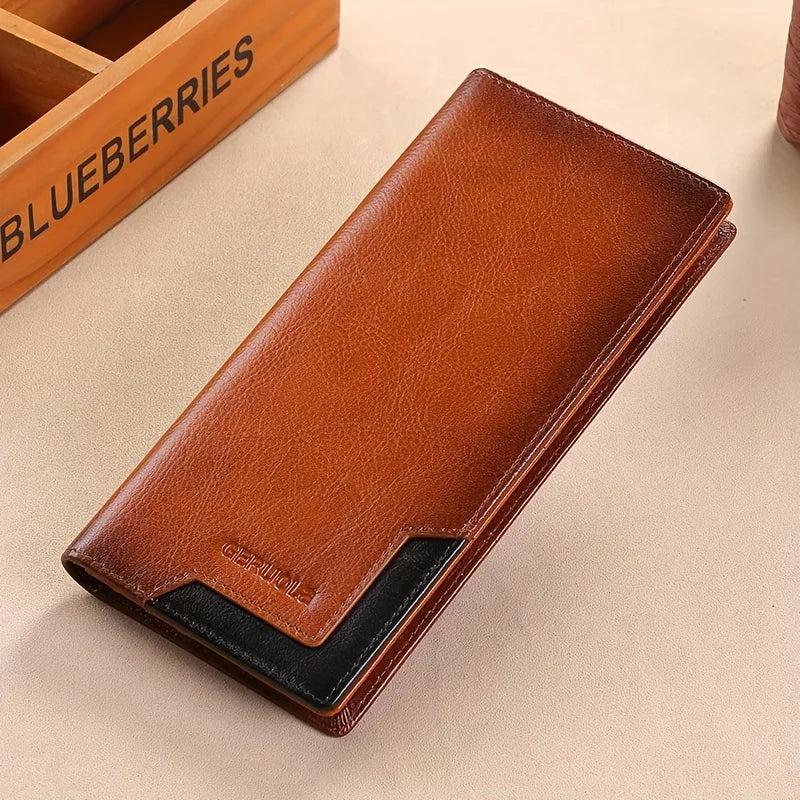 Wallet – Long Card Holder – Cow Leather – Silver | KIMLUD