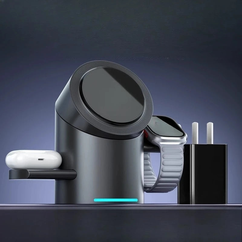 3-In-1 wireless charger for Apple 16magsafe magnetic fast charging iphone15 14 mobile phone iWatch watch holder AirPods earphone