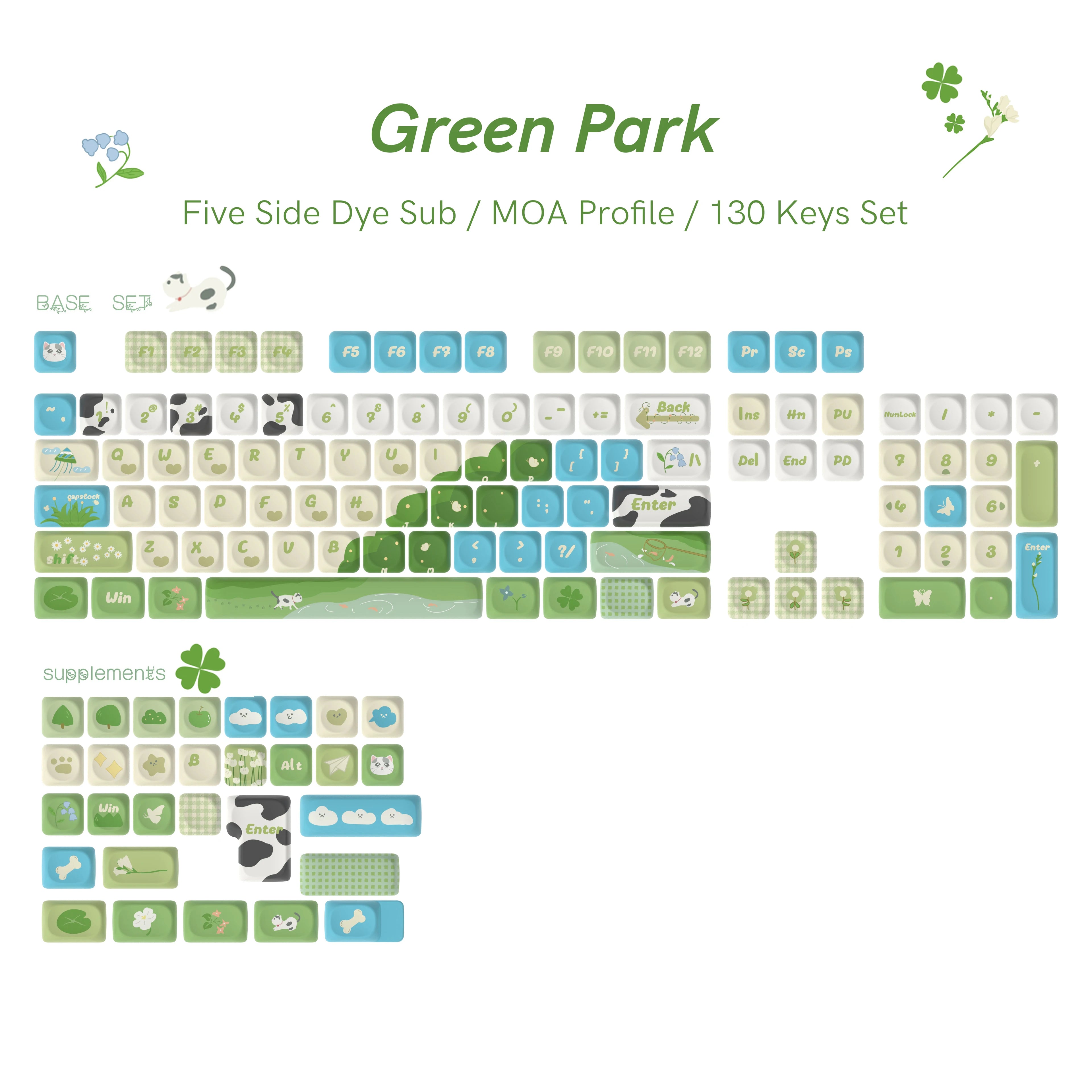 MOA Profile PBT Key caps White Milky Way Five Sided Dye Sublimation Keycaps for Cherry Gateron MX Switches Mechanical Keyboard