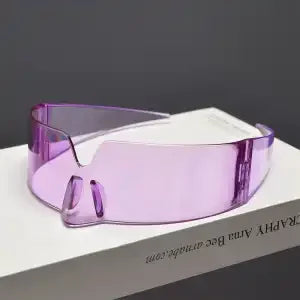 Cyberpunk Frameless Resin Sunglasses — Red | KIMLUD