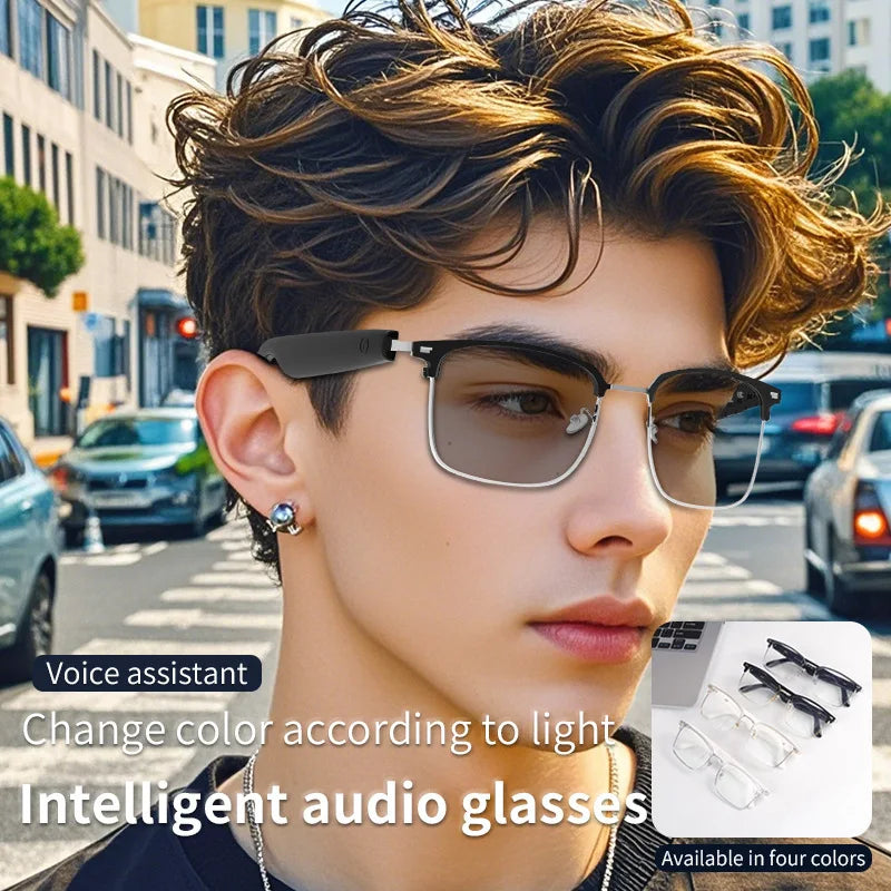 2025 NEW Smart Translation AI Glasses Multi Language Translation Voice Assistant Magnetic Charging Audio Call Smart SunGlass