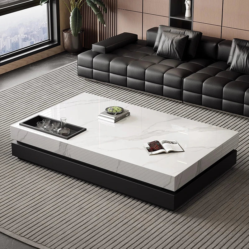 Italian Luxury Coffee Table Decoration Designer Clear Aesthetic Coffee Table Minimalist Space Saving Meubles Home Furniture