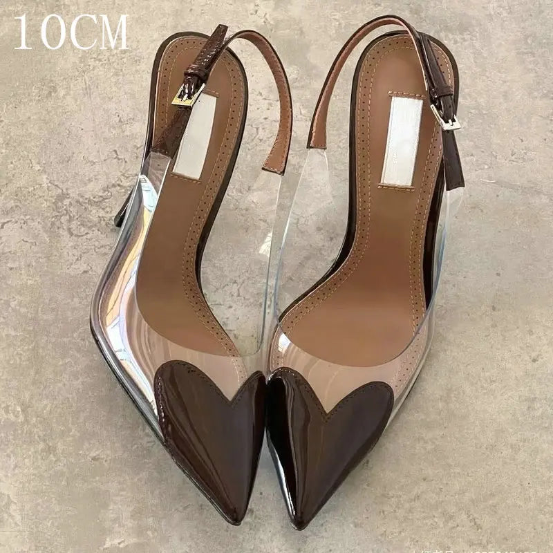 Transparent PVC Pointed Stiletto Pumps — Clear | KIMLUD