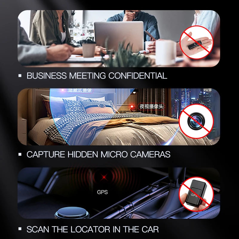 Hidden Camera Detector 1.9 Inch Touch Screen — Black | KIMLUD