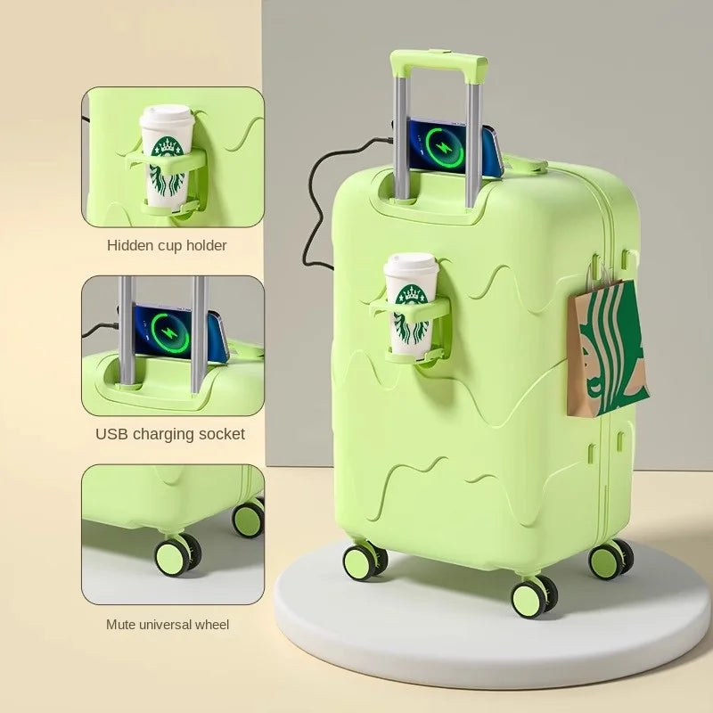 Luggage Set 28 inch Large Capacity Suitcase Trolley Case 20/22/24/26 inch Travel Suitcase USB Port Boarding Box Cosmetic Case