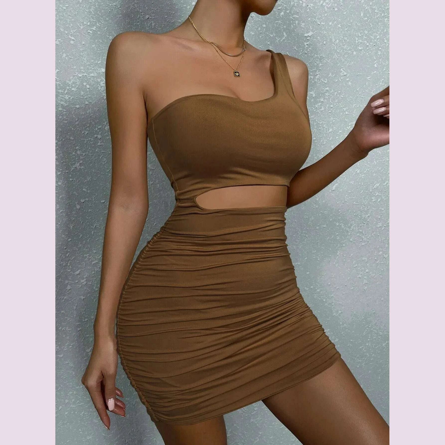 sexy-one-shoulde-backless-bodycon-mini-dress-womens-waist-hollow-out-tight-pleated-wrapping-skirt-2023-new-style-kimlud-kimlud-33914797