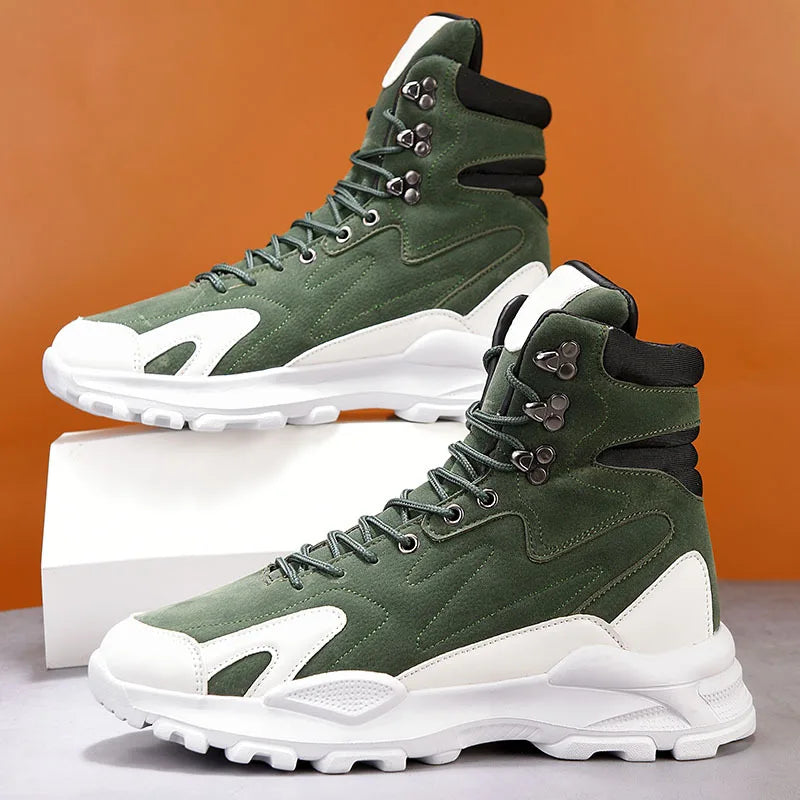 Men's Ankle Boots - Breathable Lace-Up - Ankle Boot | KIMLUD