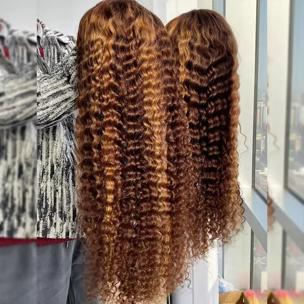 Lace Front Wig – Deep Wave – Remy Human Hair – Ombre 4/27 | KIMLUD