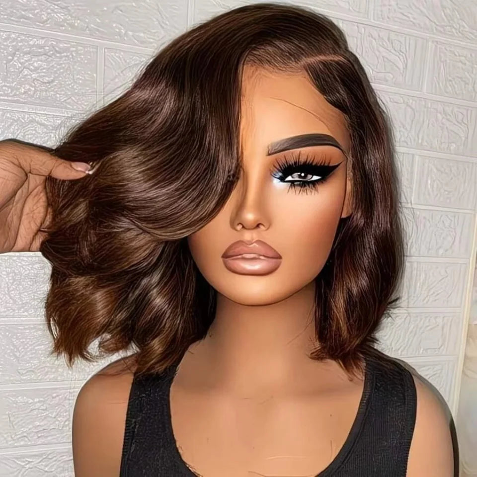 HD Lace Frontal Wig–13x4 Bob Wave–Human Hair–Natural Color | KIMLUD