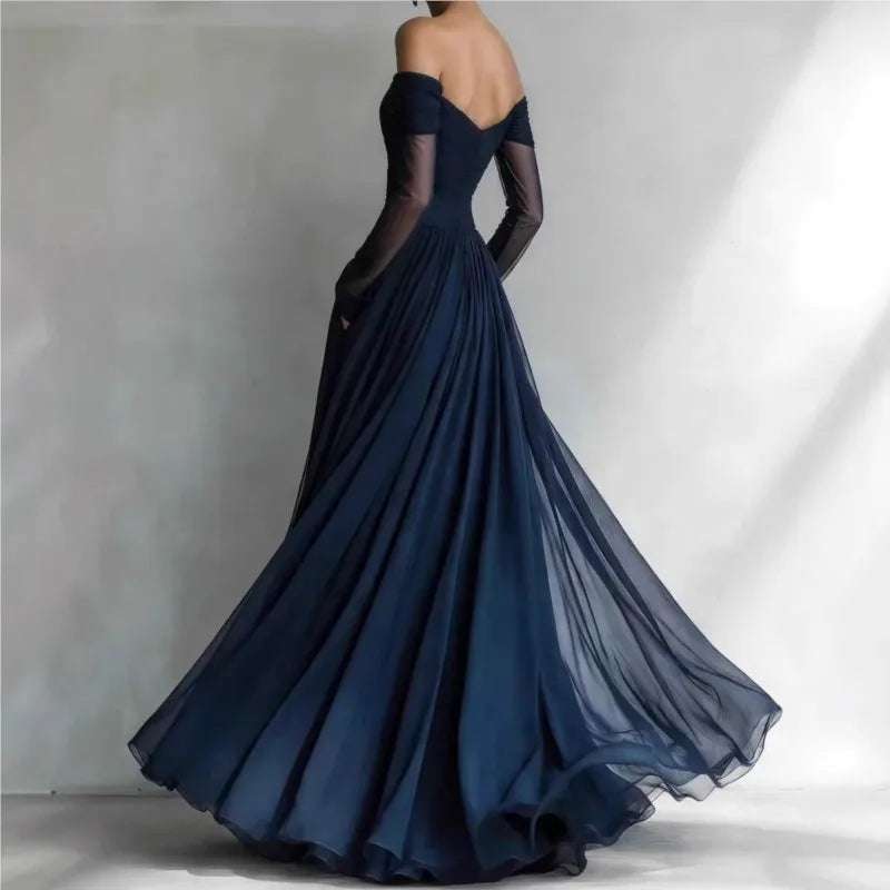 Evening Dress – Strapless Net Dress – Polyester | KIMLUD