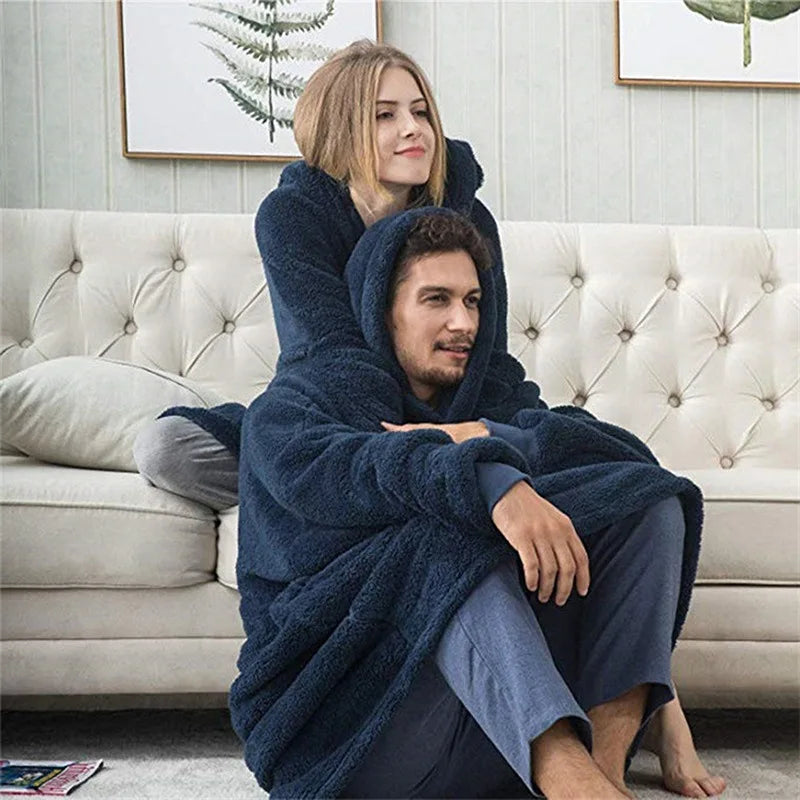 Hoodie Pajama Set – Long Sleeves With Pockets – Velvet | KIMLUD