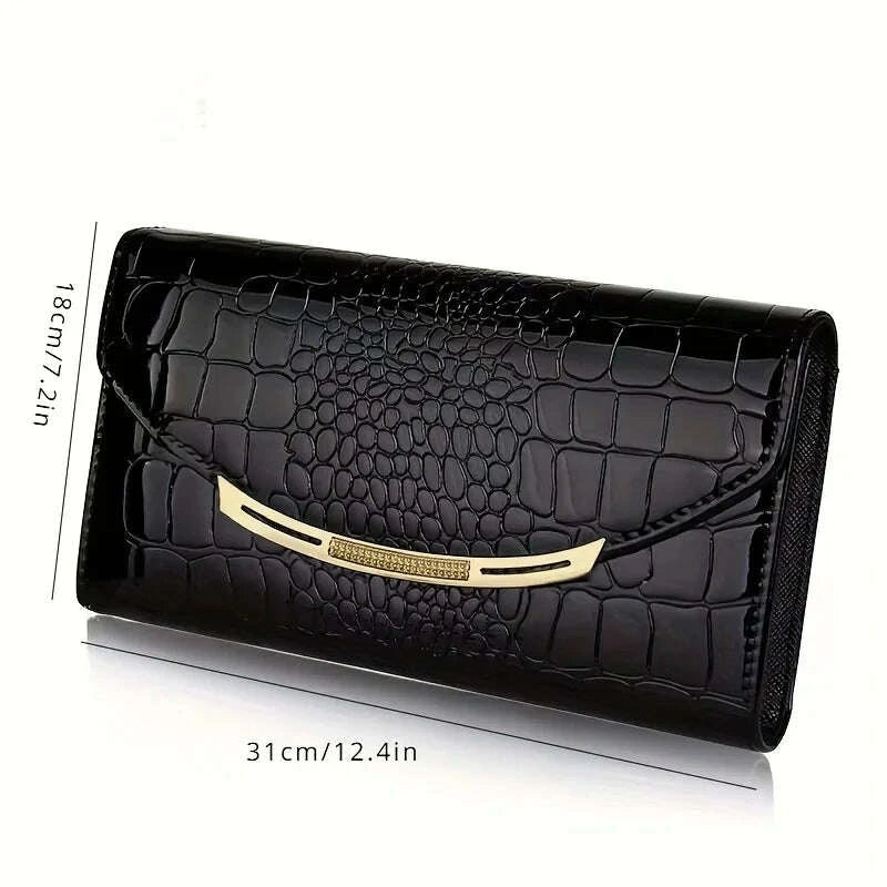 KIMLUD, Patent leather women's clutch bag Large capacity clutch bag chain clutch bag Single shoulder straddle bag, KIMLUD Womens Clothes