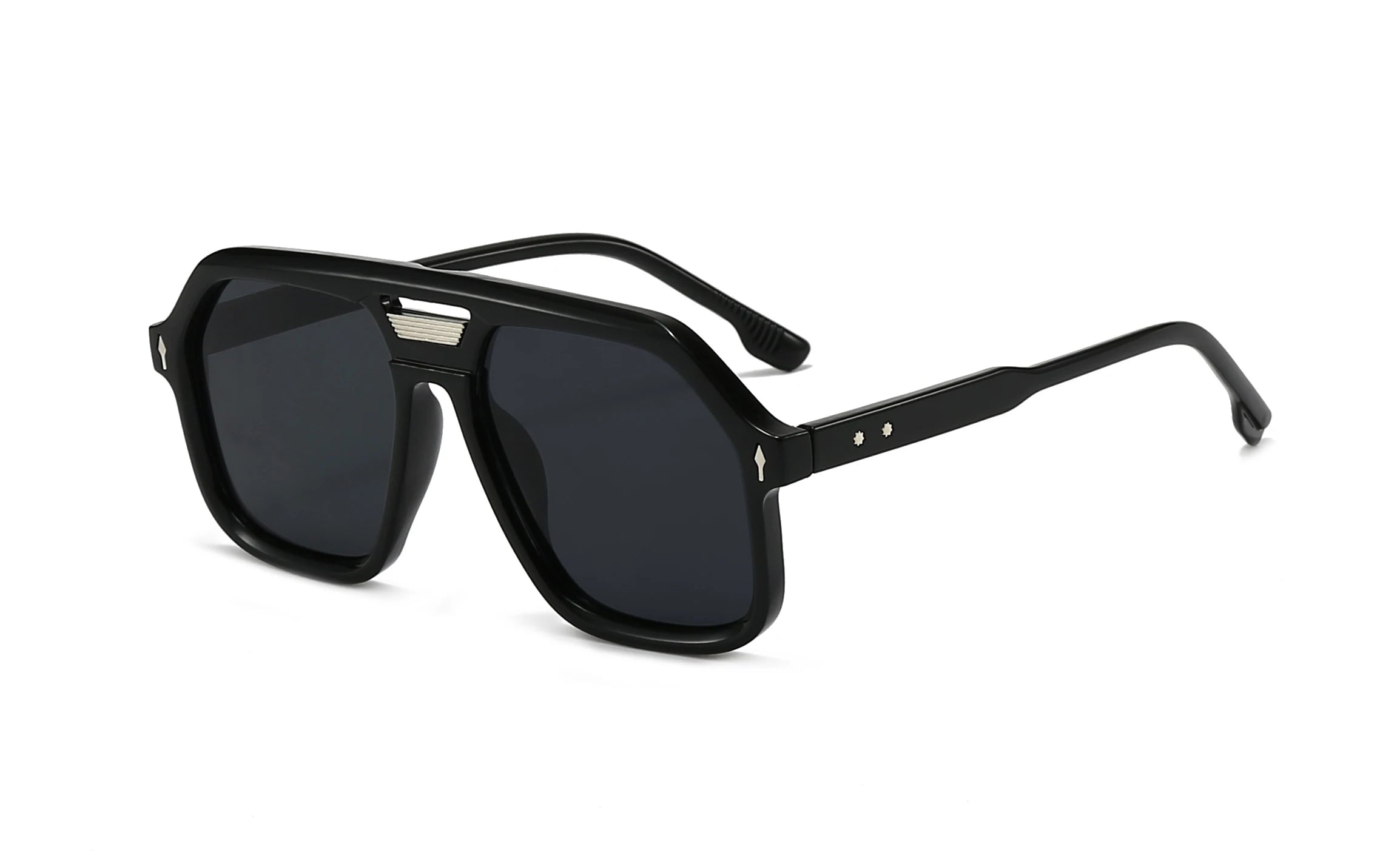 Acetate Sunglasses Oversized Vintage Hip Hop Square — Black | KIMLUD