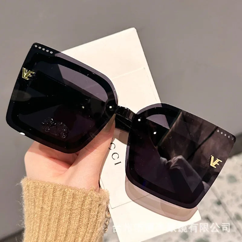 New Cool Rimeless Polarized Sunglasses Women Oversized Square Sun Glasses Ladies UV400 Classic Goggle Oculos De Sol Feminino