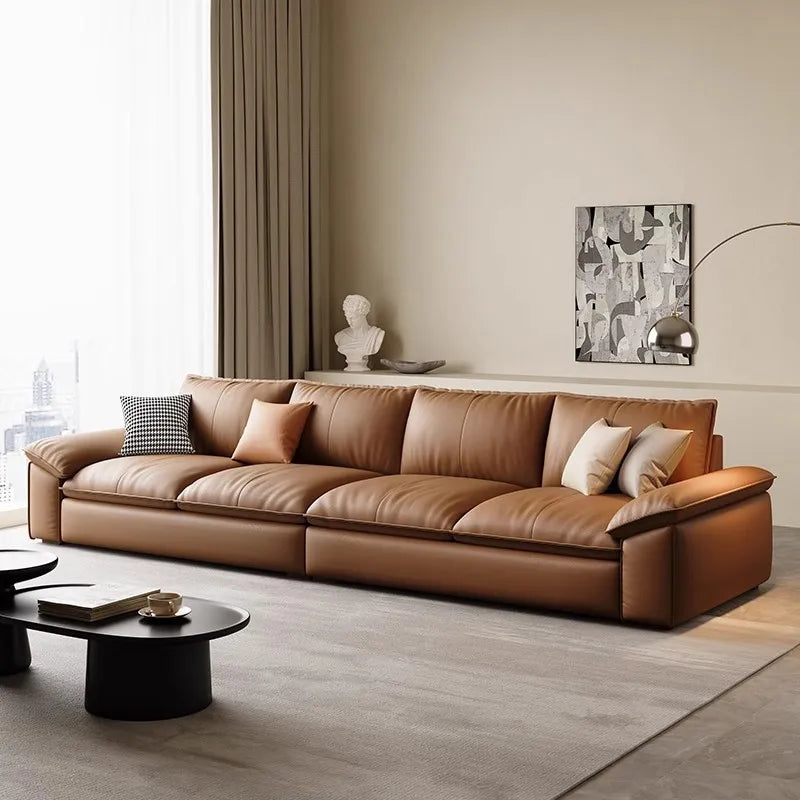 European Glamour Sectional Sofa Minimalistic — Cream | KIMLUD