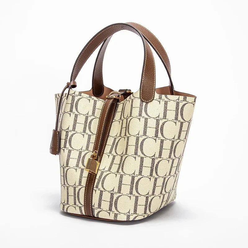PVC Handbag Large-Capacity Commuter Travel — Beige | KIMLUD