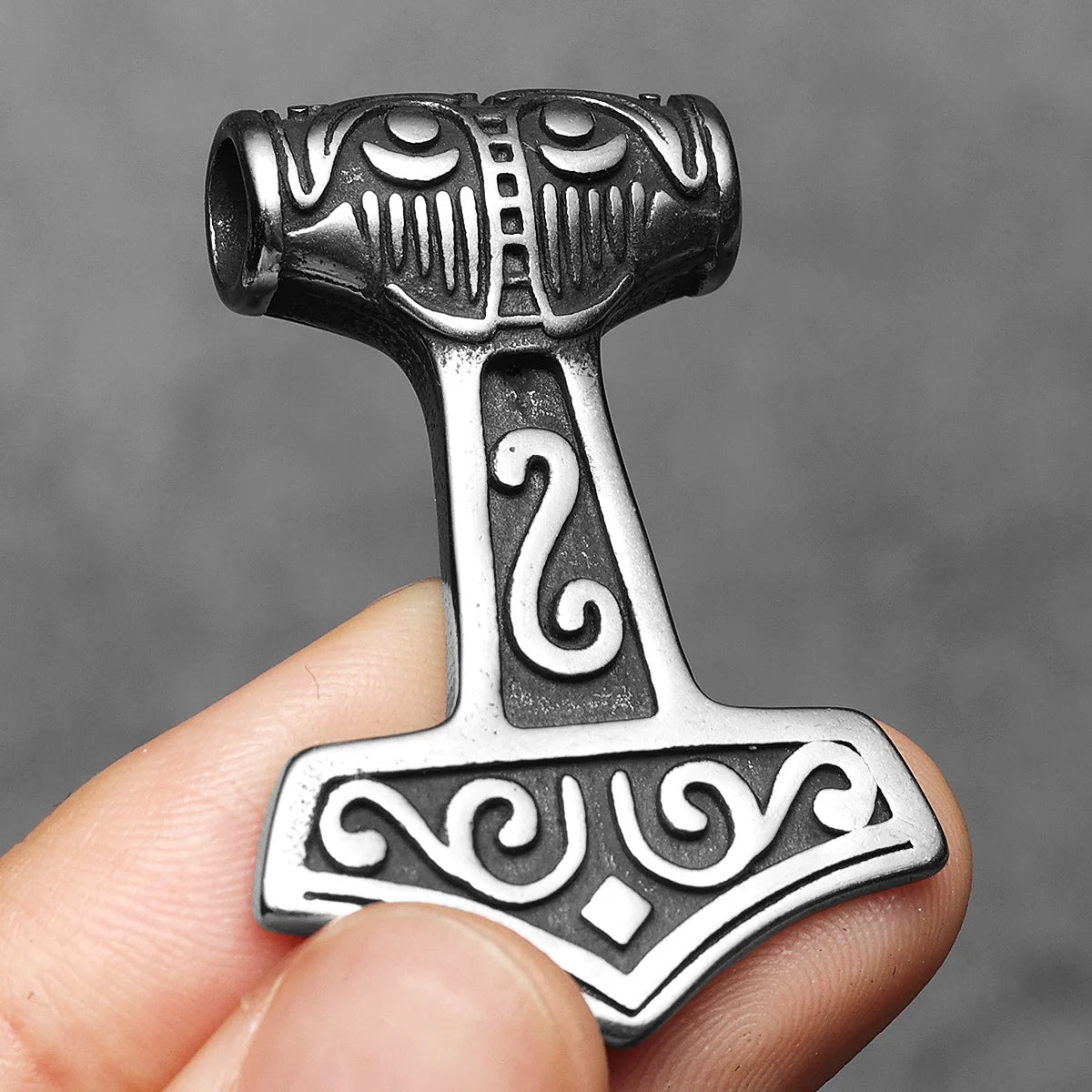 Viking Thor's Hammer Amulets Men Necklaces With Pendant Stainless Steel Jewelry For Male Women Punk Hip Hop Accessories Gifts