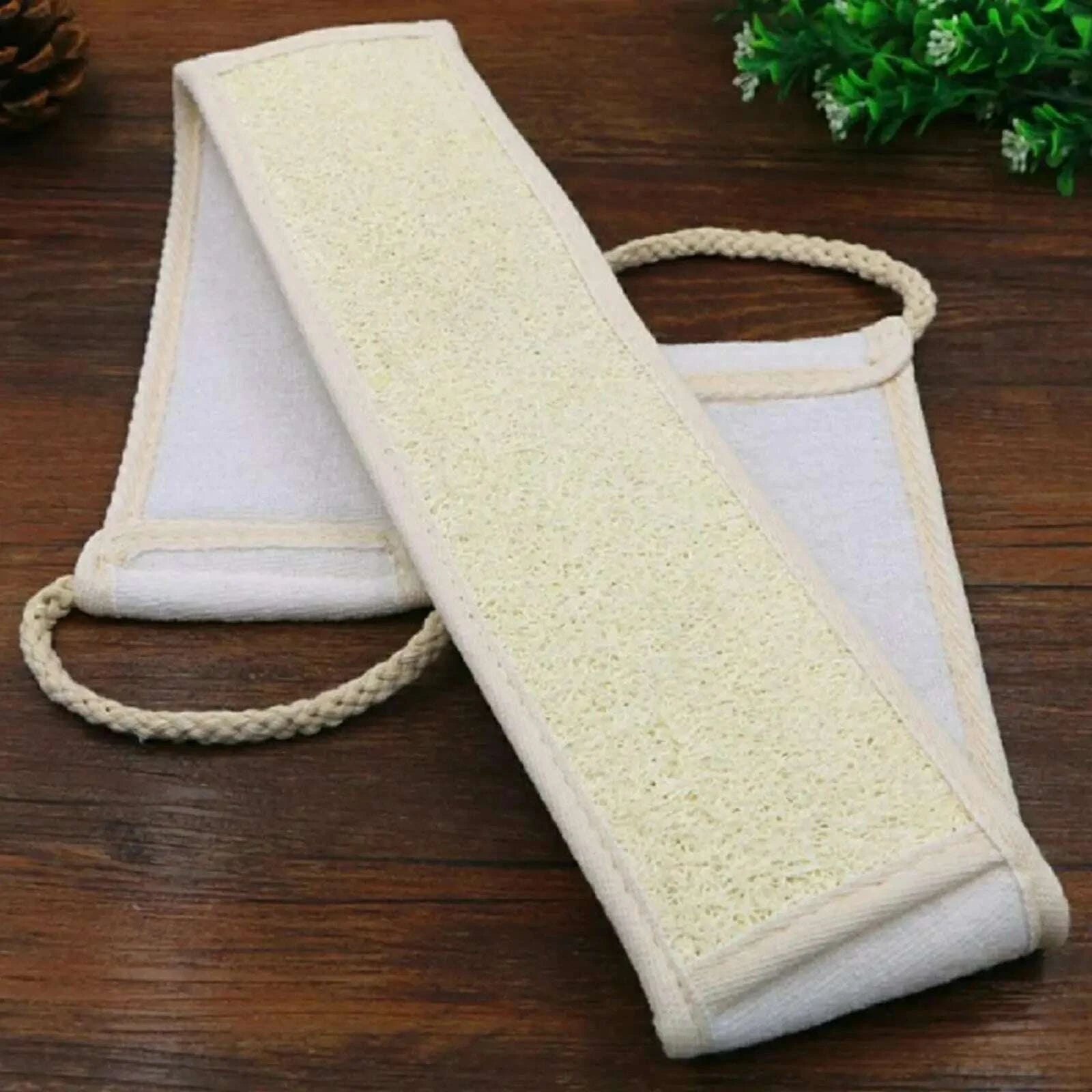 Bath Sponge Natural Exfoliating Loofah Sponge Scrubber  Body Backwash Belt Back Exfoliator Strap Bath Accessories
