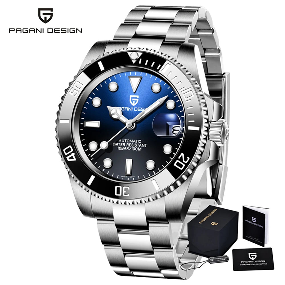 PAGANI Design 2024 New 40mm Men Automatic Mechanical Watches Men Luxury NH35A Stainless Steel Waterproof Watch Relogio Masculino
