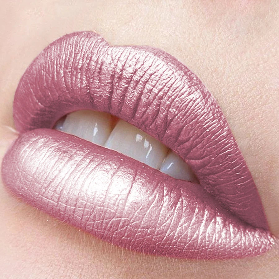 Metallic Lipstick Set Hydrating, Highly Pigmented Shine — Soft Pink Lilac | KIMLUD