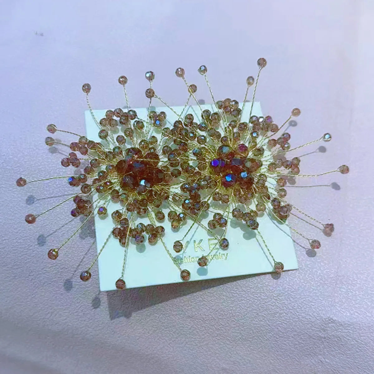 Sparkling Snowflake Earrings Zircon Beaded Flower — Crystal | KIMLUD