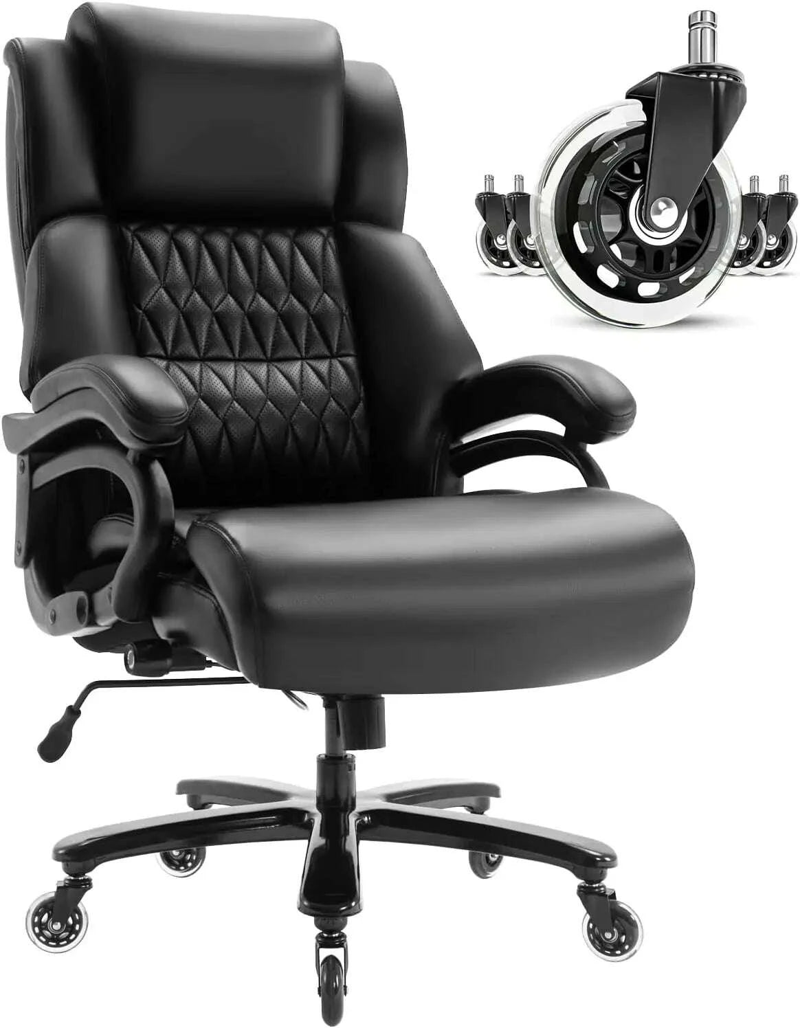 400lbs-office-chair--adjustable-lumbar-support-quiet-rubber-wheels-heavy-duty-metal-basehigh-back-large-executive-computer-deskkimludkimlud-35571307