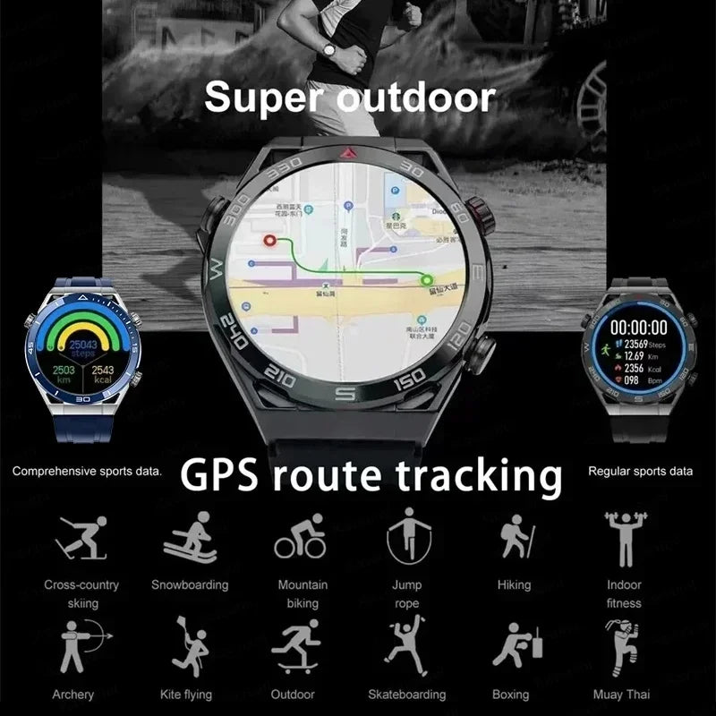 2025 New NFC Smartwatch Men Bluetooth Call GPS Tracker Motion Fitness Wireless Charge Waterproof  Watches For iPhone Android