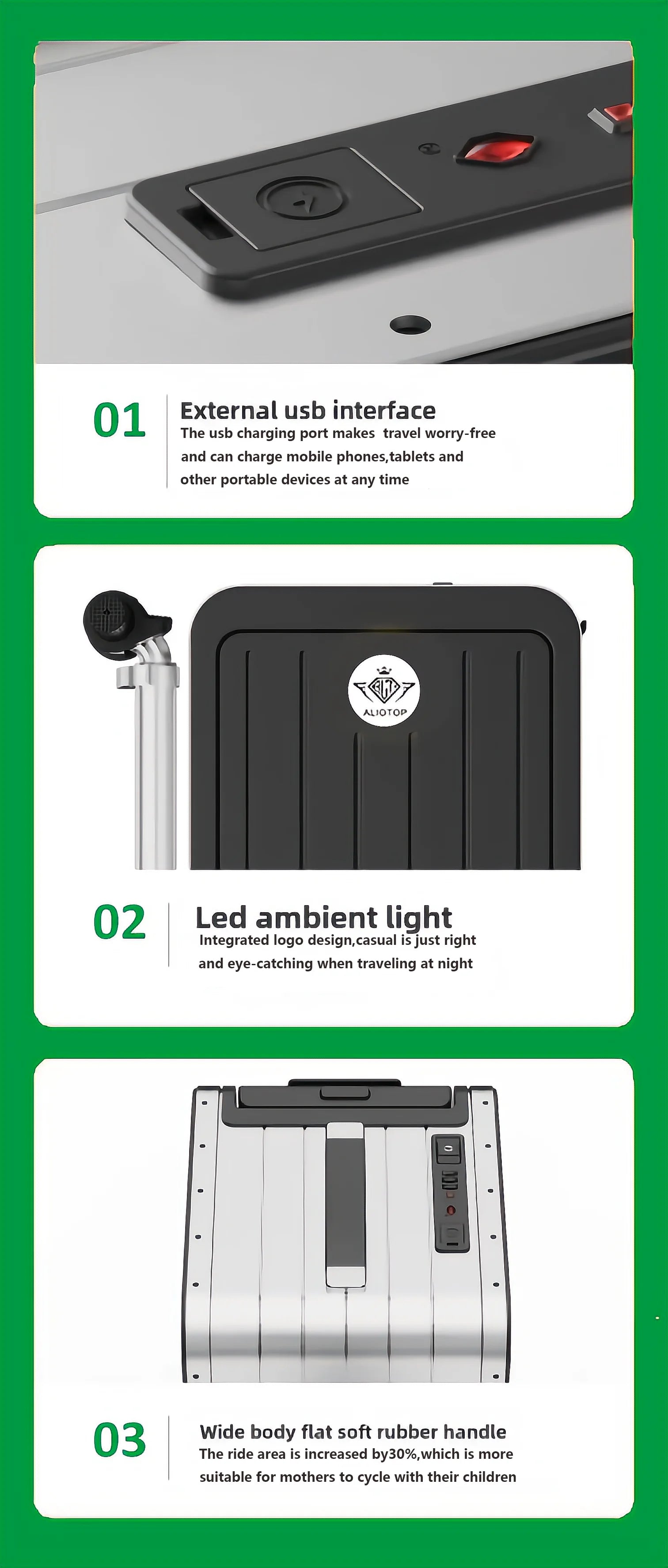 Aluminum Carry-On Luggage Anti-Theft — White | KIMLUD