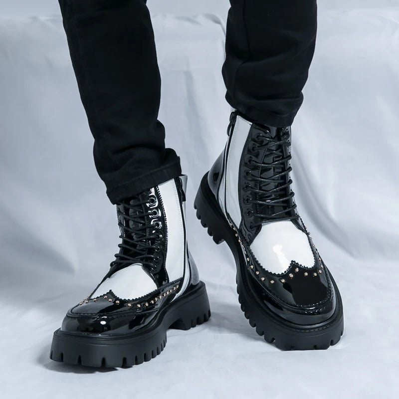 Men's Motorcycle Boots – Platform – Genuine Leather | KIMLUD