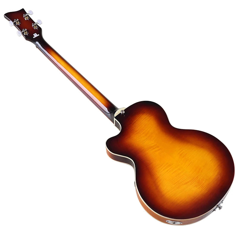 Flame Maple Violin Bass Guitar 41-Inch — Sunburst | KIMLUD