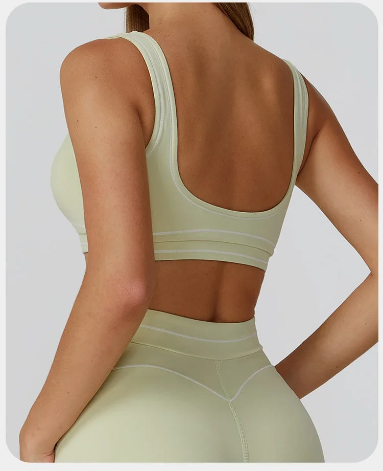 Breathable Yoga Sports Bra Color-Contrast — Multicolor | KIMLUD