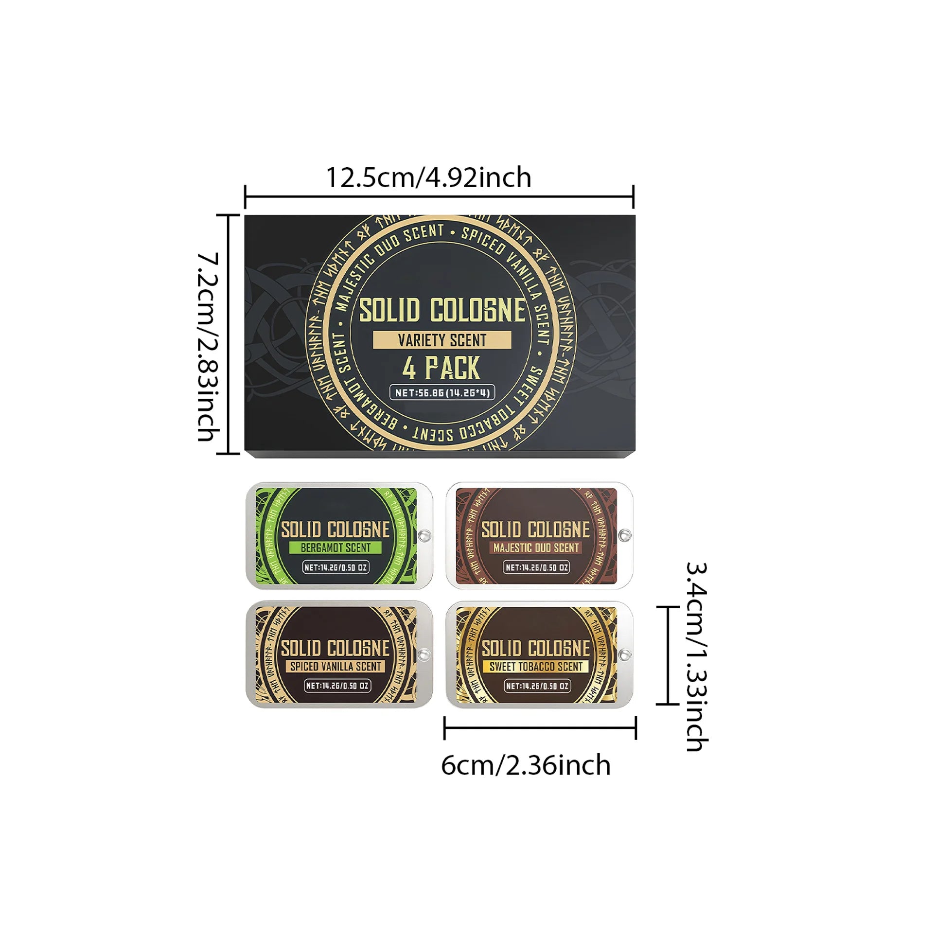 Solid Luxury Woody Scent Cologne Set — Black | KIMLUD