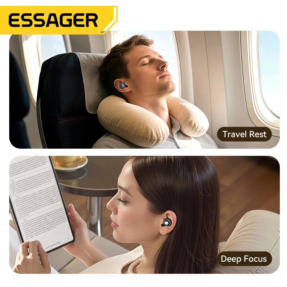 Silicone Sleep Ear Plugs Noise Cancelling Soft Comfort Fit For Sleep Work Travel — White | KIMLUD