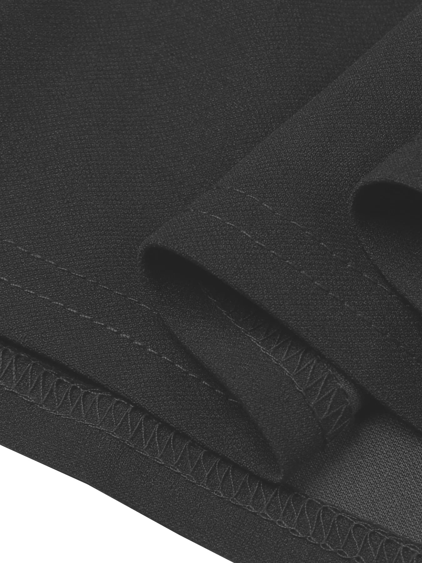 Polyester Elastane Solid Swing Dress — Black | KIMLUD