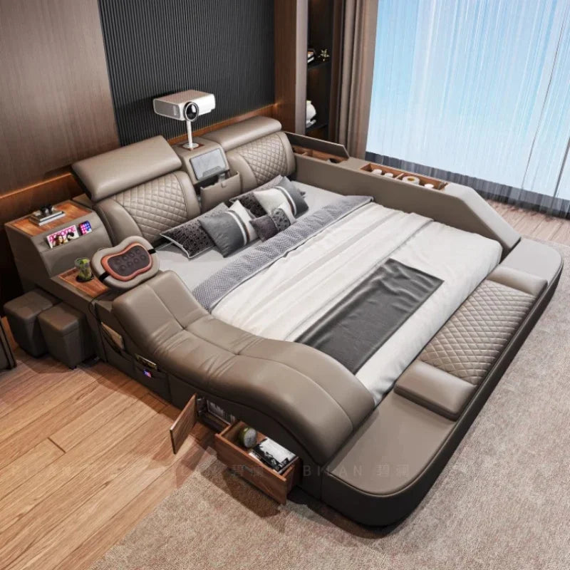 Smart Monster Frame Mattress Storage Bed Full Double Size Murphy Container Twin Bedroom Furniture