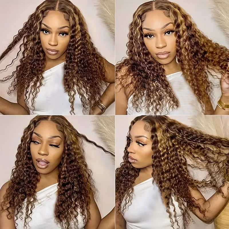 Lace Front Wig – Deep Wave – Remy Human Hair – Ombre | KIMLUD