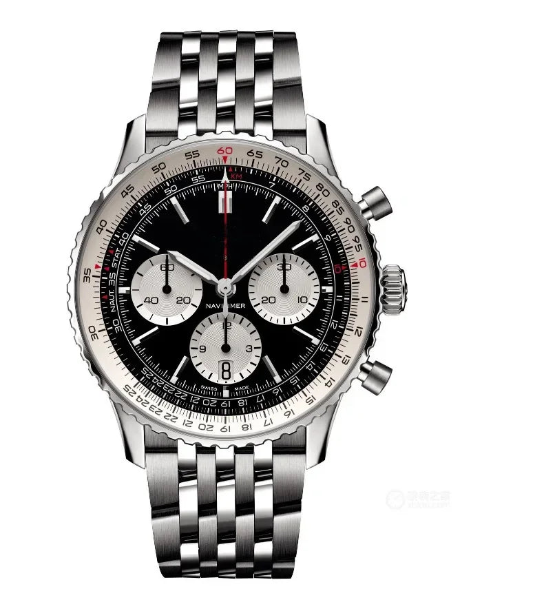 2025 Original Brand Men Watches Classic Multifunction Stainless Steel Automatic Date Watch Business Chronograph Quartz Watch