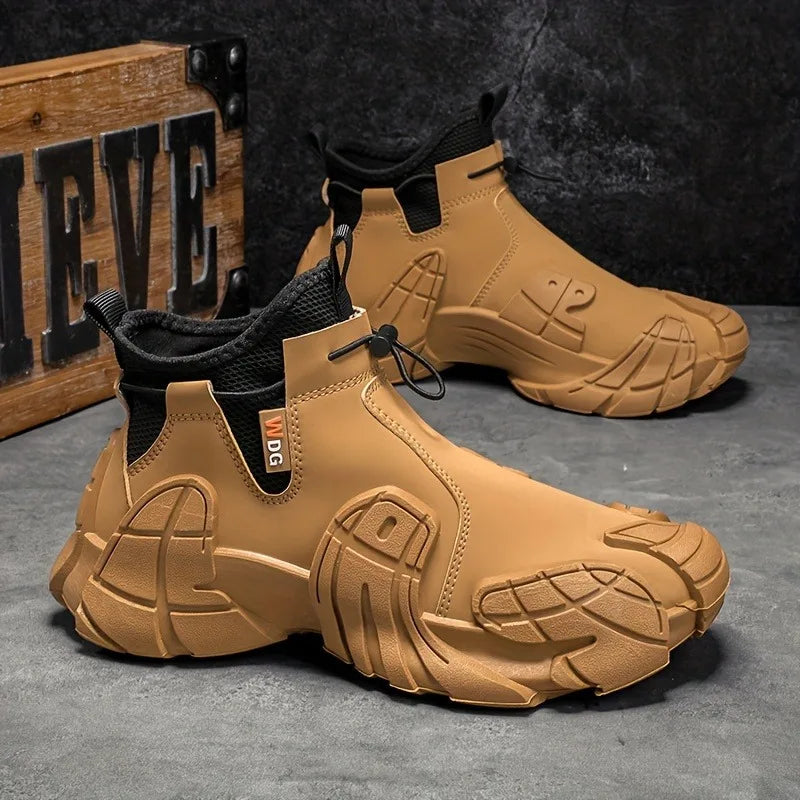 Boots - Anti Slip Waterproof - High Top Mid Calf Silhouette | KIMLUD