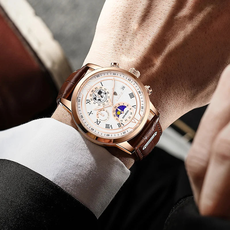 LIGE Luxury Mens Watches Waterproof Luminous Quartz Watch For Men Business Fashion Casual Man Date Chronograph Relogio Masculino
