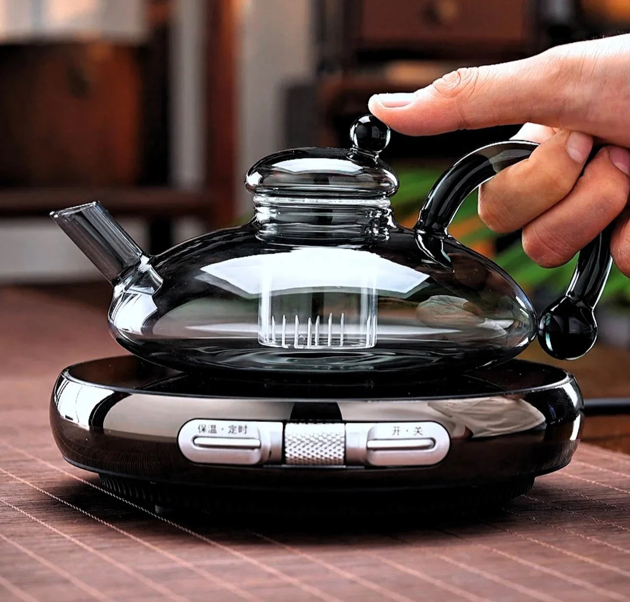 Tea Coffee Pot Nordic Light Luxury Big Belly Fu Mouse Pot Glass Electric Ceramic Stove Brewing Teapot Set New High-end